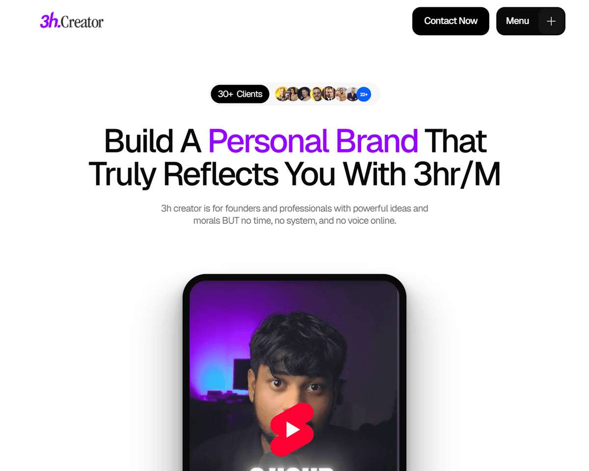 3 Hour Creator user interface design showcase