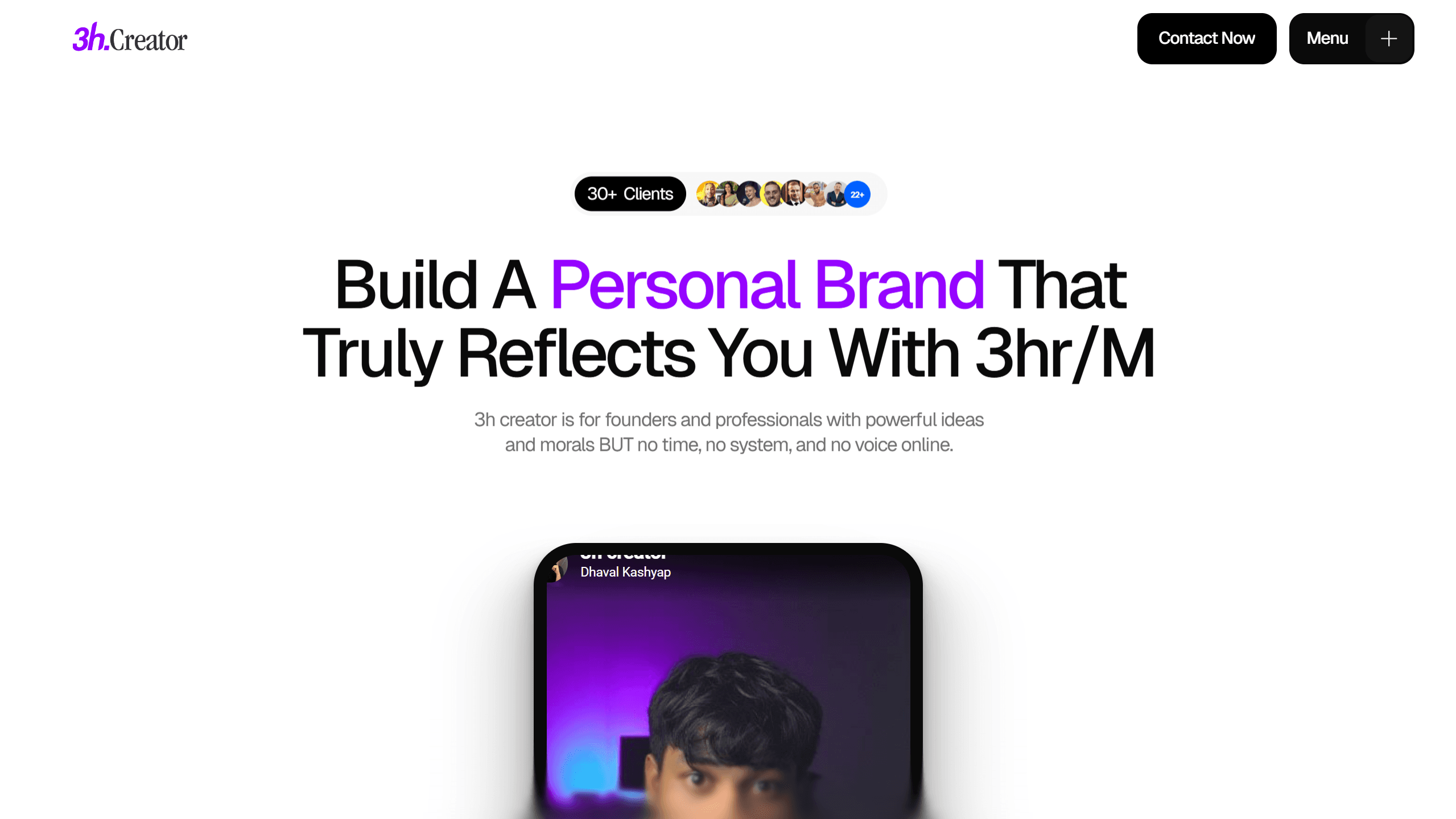 3 Hour Creator Creative Studio web interface showcase
