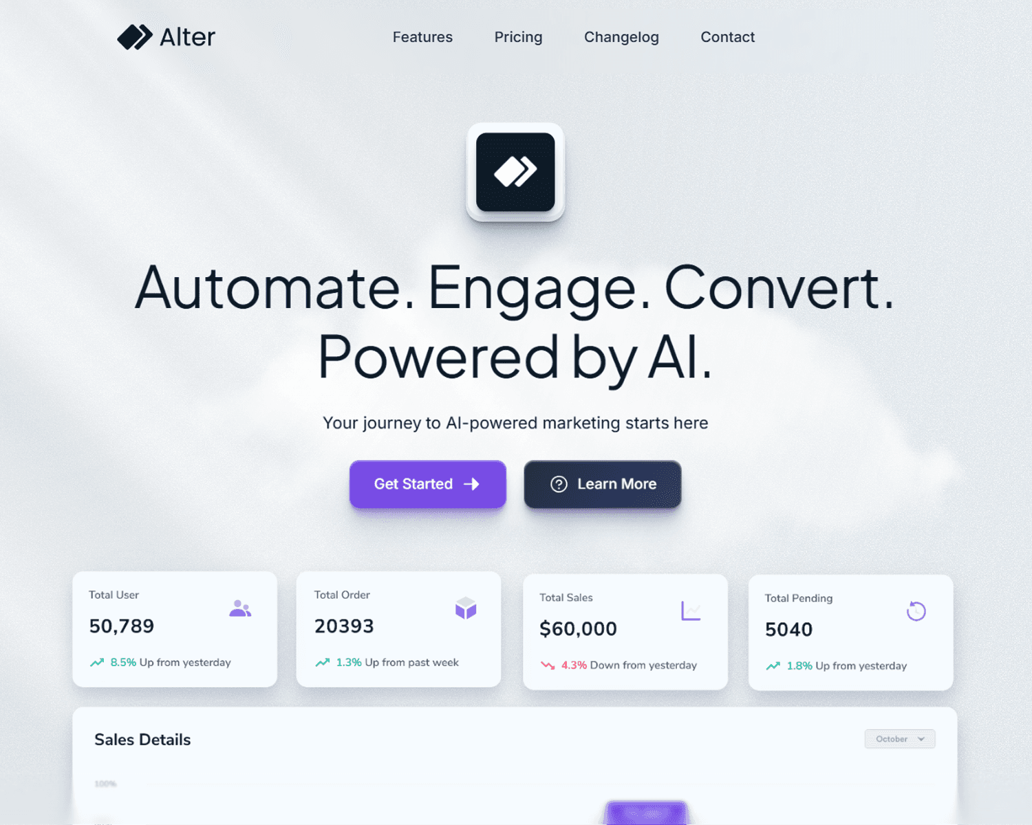 Alter Digital Agency web interface showcase