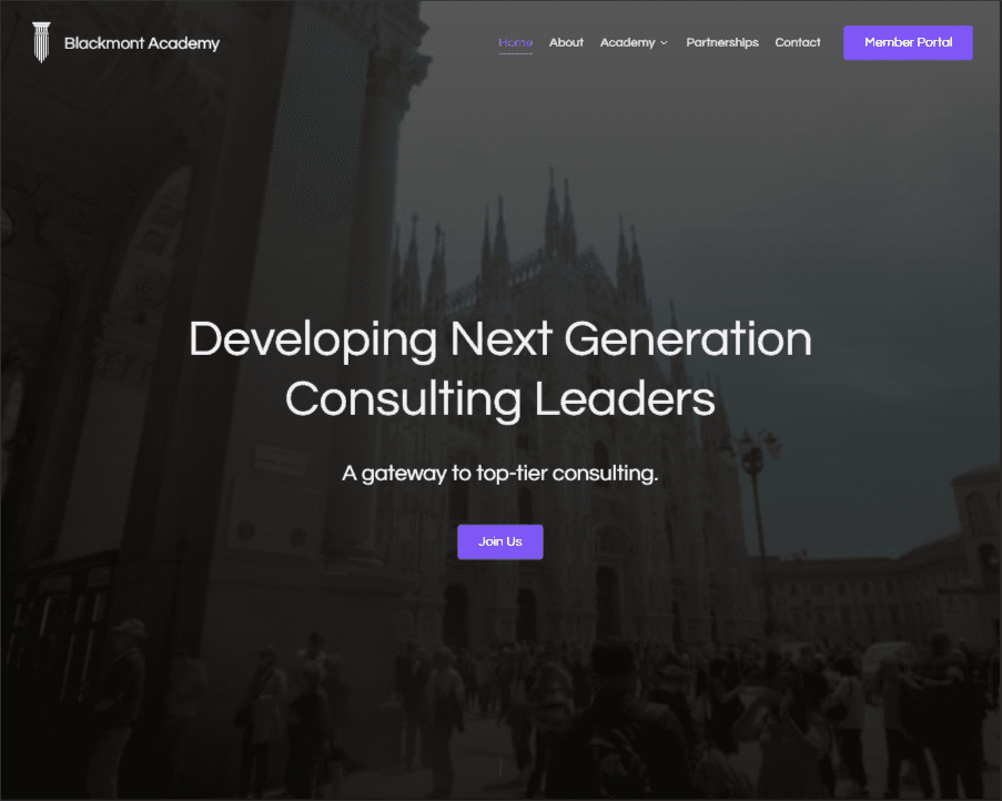 Blackmont Academy user interface design showcase