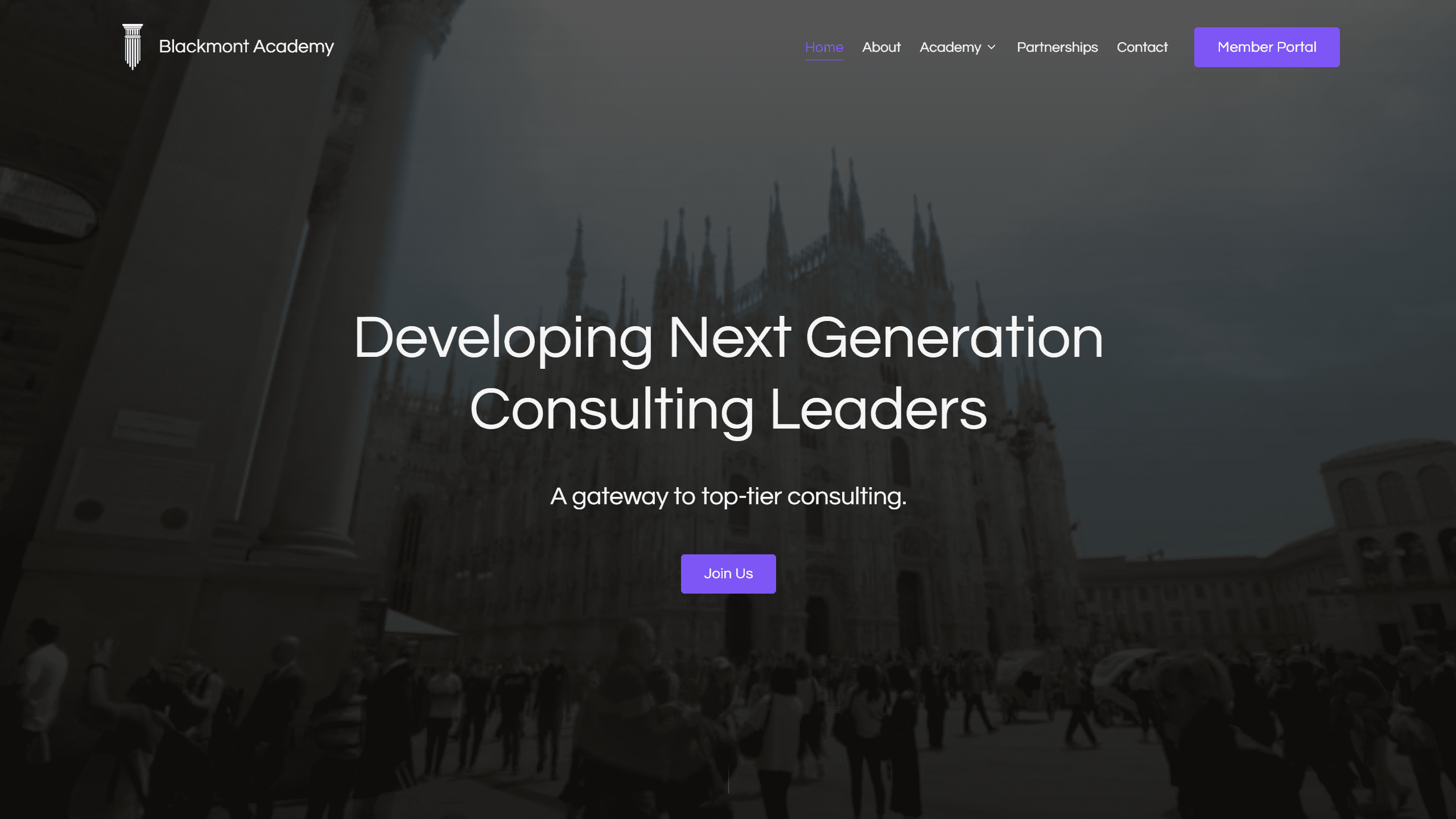Blackmont Academy Website web interface showcase