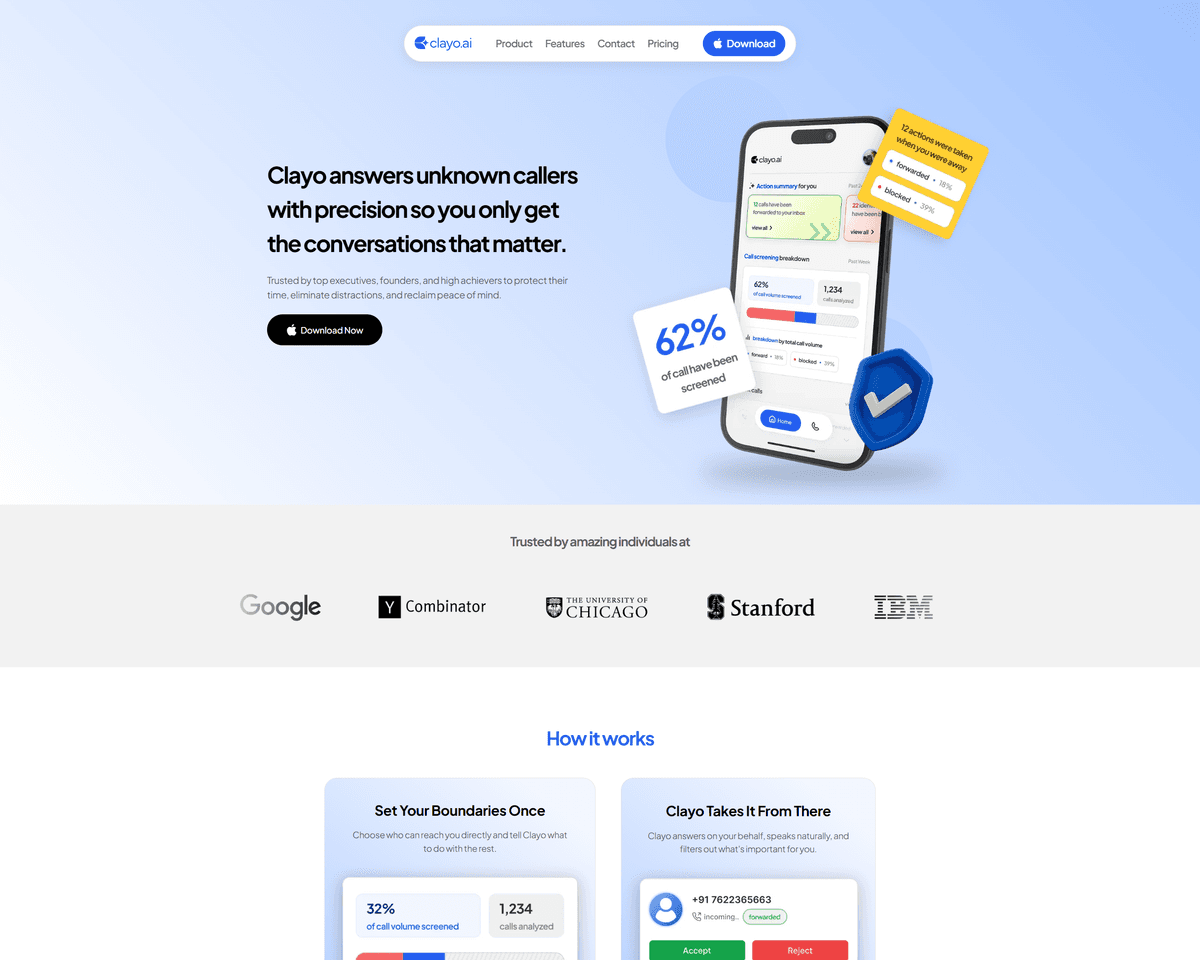 Clayo AI user interface design showcase