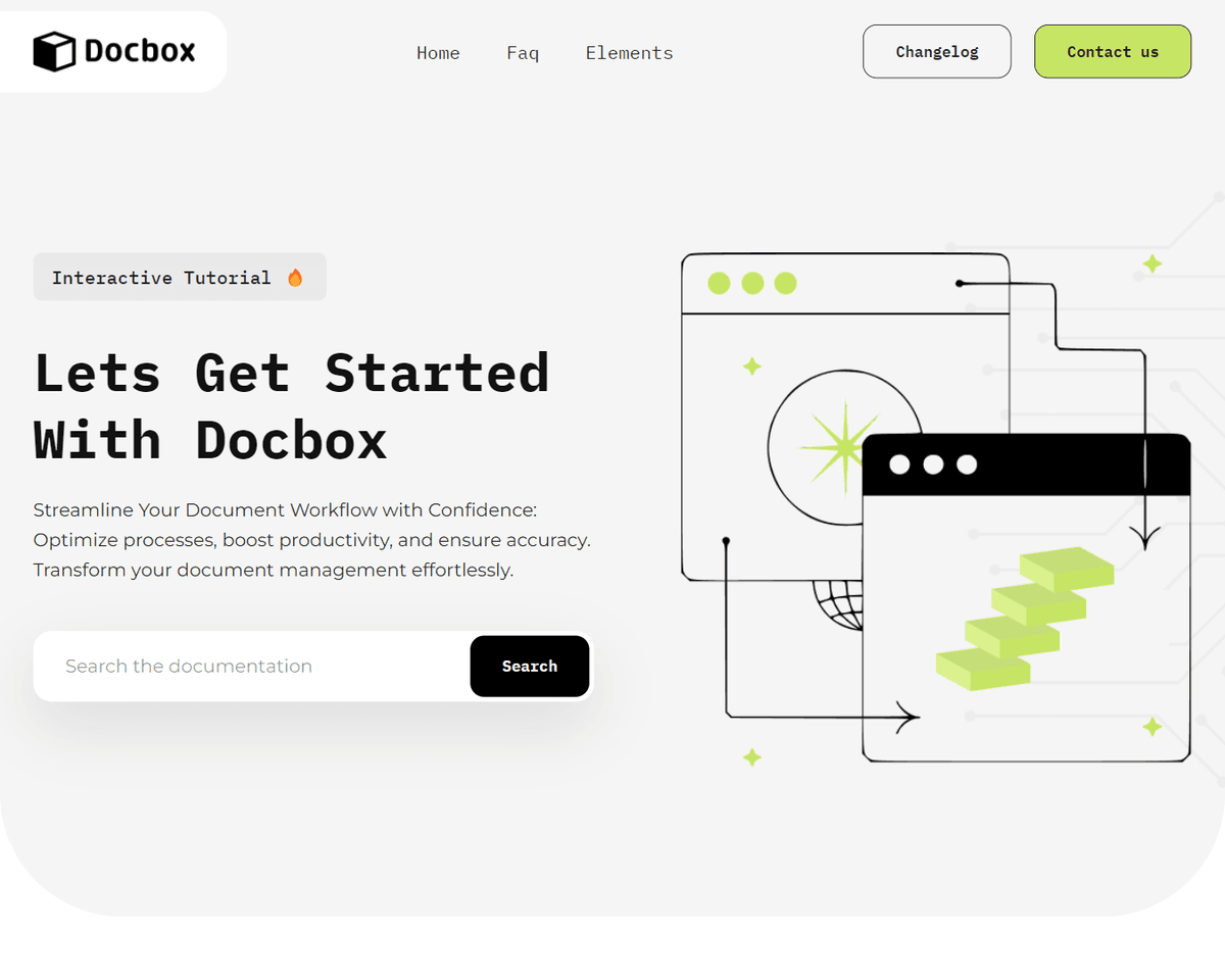 DocBox user interface design showcase