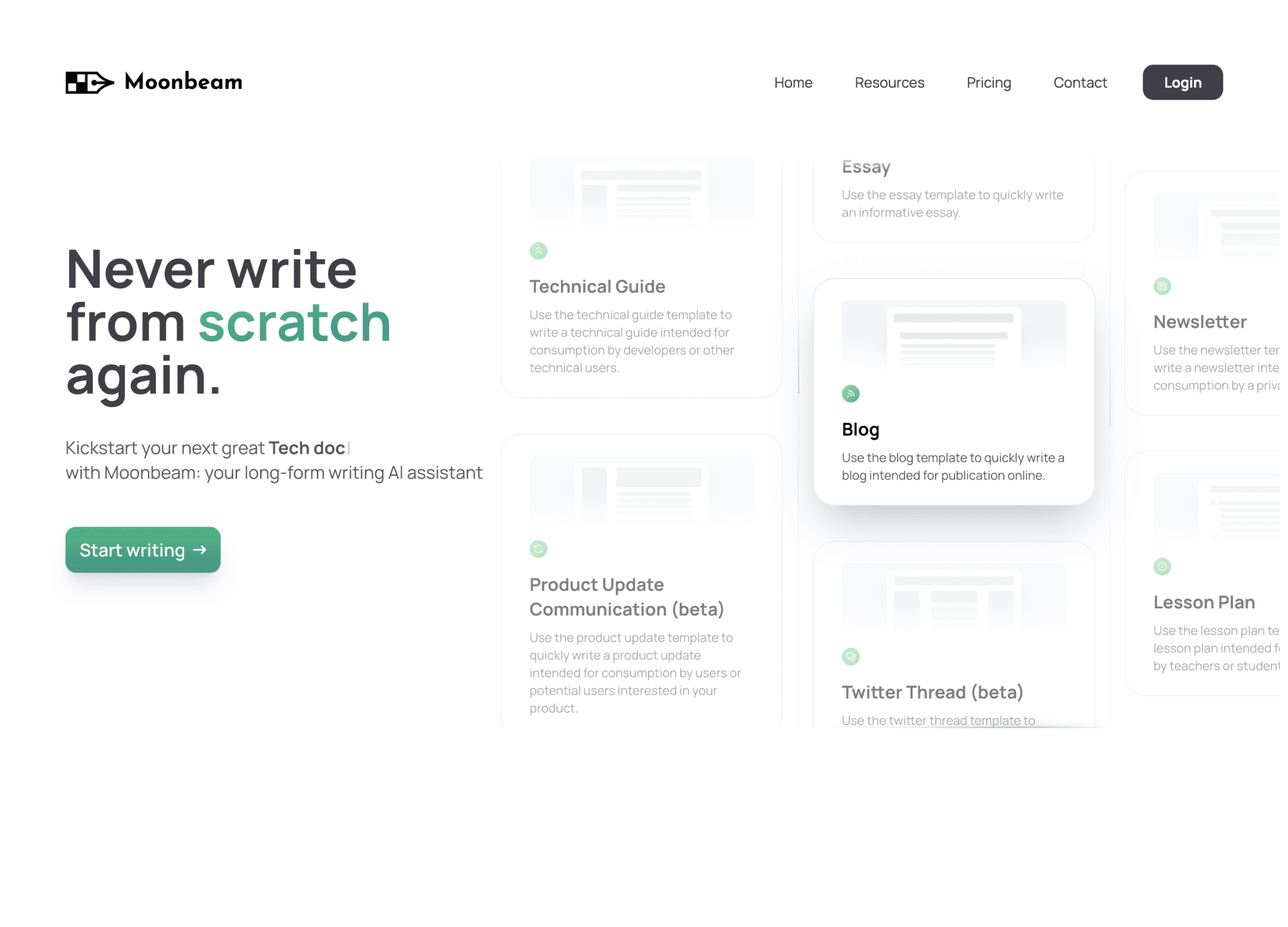 Moonbeam SaaS Platform web interface showcase