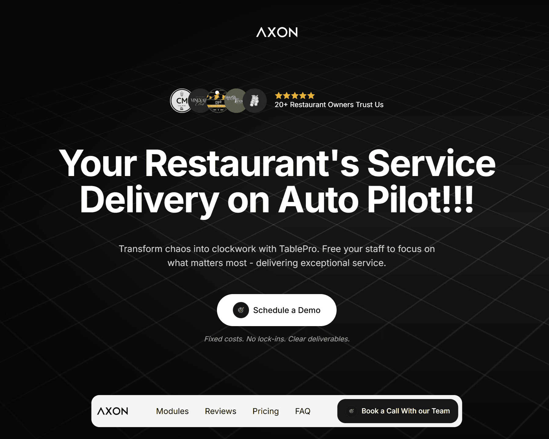 TablePro Restaurant Booking System web interface showcase